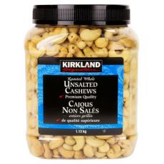 Kirkland Signature Unsalted Roasted Whole Cashews