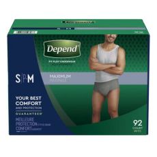 Depend Men's Maximum Absorbency Underwear, Small/Medium