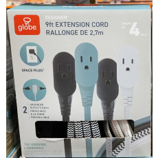 Globe 9 Ft extension cords (4 pack)