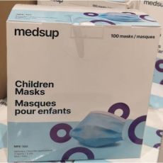 MedSup Disposable 3 Layer Face Masks For Kids [100 Masks]