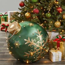 19'' Oversized Ornament with LED Lights (RED OR GREEN IN COLOUR)