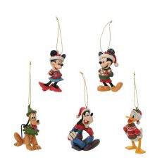 Mickey and Friends 5-piece Jim Shore Holiday Ornament Set