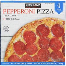 Kirkland Signature Pepperoni Pizza, Thin Crust, 4 ct